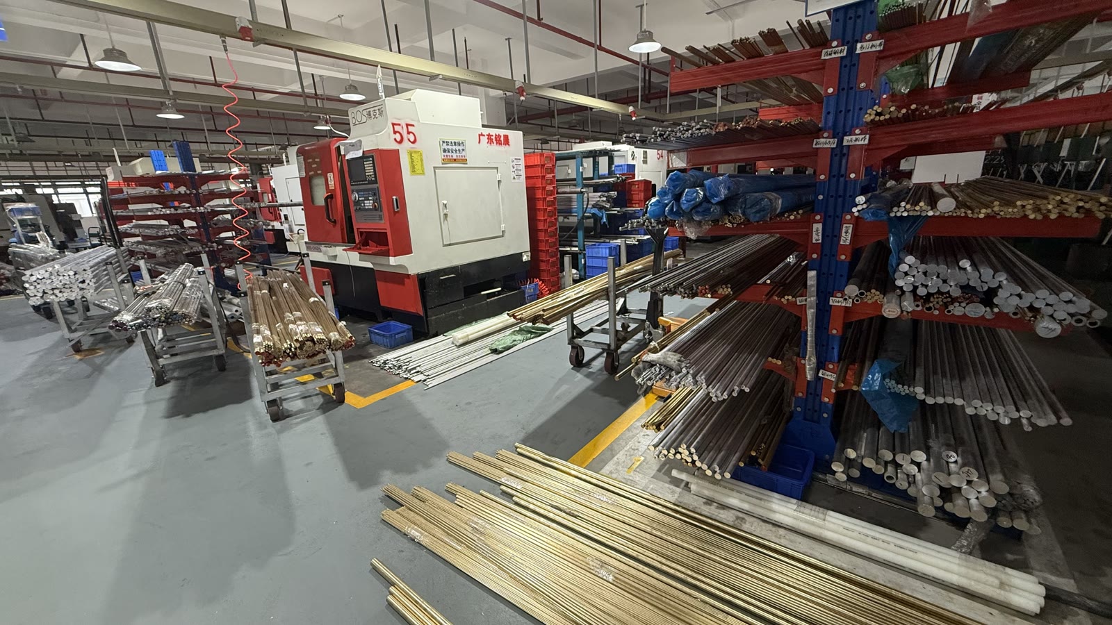 CNC machining workshop of Guangdong Mingchen with copper and brass bar stock