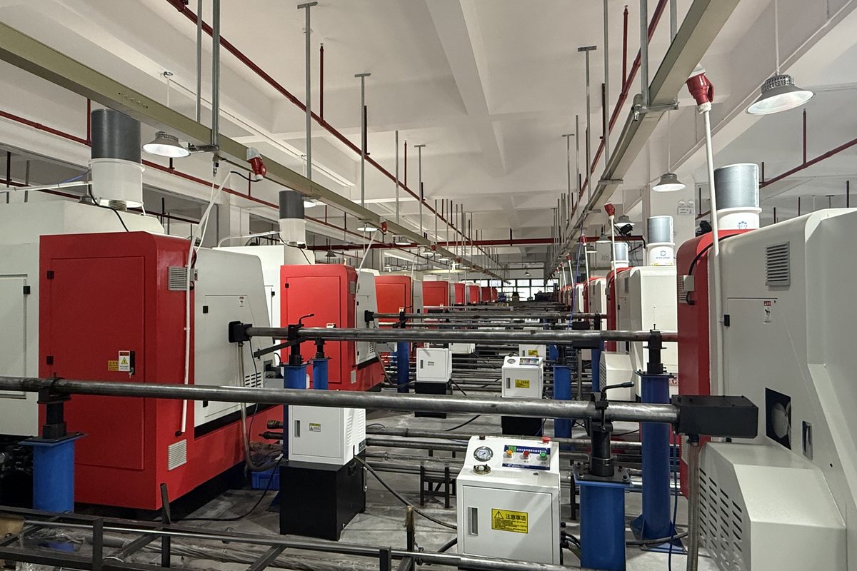 Automated CNC lathe line