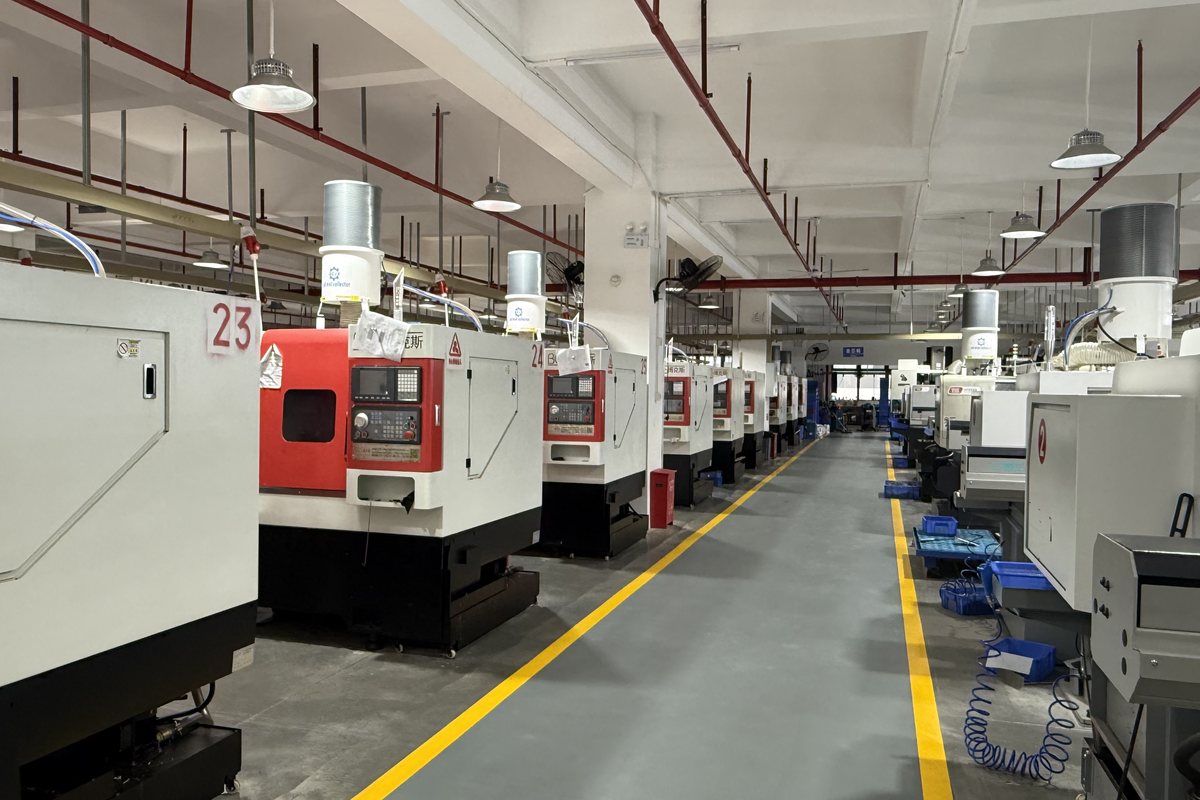 CNC workshop aisle